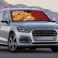 Couple Dolphins Maori Motif Auto Sun Shade - Polynesian Pride