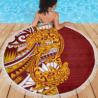 Couple Dolphins Maori Motif Beach Blanket - Polynesian Pride