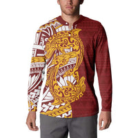 Couple Dolphins Maori Motif Button Sweatshirt - Polynesian Pride