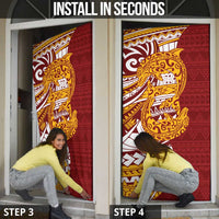 Couple Dolphins Maori Motif Door Cover LT9 - Polynesian Pride