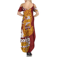 Couple Dolphins Maori Motif Family Matching Summer Maxi Dress and Hawaiian Shirt - Polynesian Pride