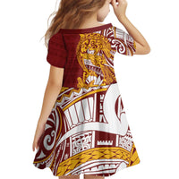 Couple Dolphins Maori Motif Kid Short Sleeve Dress - Polynesian Pride