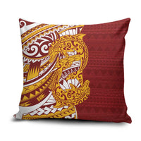 Couple Dolphins Maori Motif Pillow Cover LT9 Burgundy - Polynesian Pride