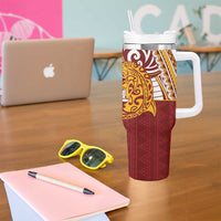 Couple Dolphins Maori Motif Tumbler With Handle - Polynesian Pride