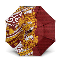 Couple Dolphins Maori Motif Umbrella LT9 One Size Folded 11.42 inch Opened Diameter 37.4 inch Burgundy - Polynesian Pride