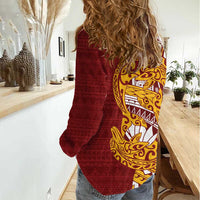 Couple Dolphins Maori Motif Women Casual Shirt - Polynesian Pride