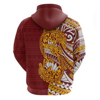 Couple Dolphins Maori Motif Zip Hoodie - Polynesian Pride
