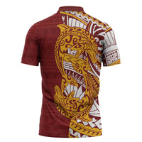 Couple Dolphins Maori Motif Zipper Polo Shirt - Polynesian Pride