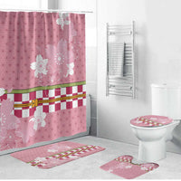 Japanese Asanoha Pattern Bathroom Set Charm Against Evil Spirits LT9 Bathroom Set (4 pcs) Pink - Polynesian Pride