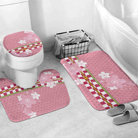 Japanese Asanoha Pattern Bathroom Set Charm Against Evil Spirits LT9 Mat Set Only (3 pcs) One Size Pink - Polynesian Pride