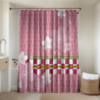 Japanese Asanoha Pattern Bathroom Set Charm Against Evil Spirits LT9 Shower Curtain Only Pink - Polynesian Pride