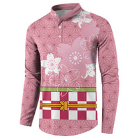 Japanese Asanoha Pattern Button Sweatshirt Charm Against Evil Spirits LT9 - Polynesian Pride