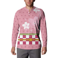 Japanese Asanoha Pattern Button Sweatshirt Charm Against Evil Spirits LT9 - Polynesian Pride
