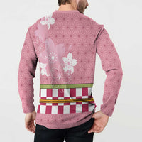 Japanese Asanoha Pattern Button Sweatshirt Charm Against Evil Spirits LT9 - Polynesian Pride