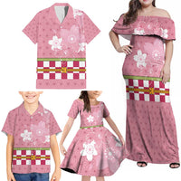 Japanese Asanoha Pattern Family Matching Off Shoulder Maxi Dress and Hawaiian Shirt Charm Against Evil Spirits - Polynesian Pride