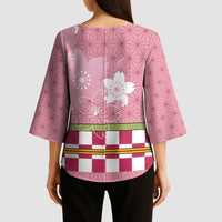 Japanese Asanoha Pattern Kimono Sleeve Blouse Charm Against Evil Spirits - Polynesian Pride