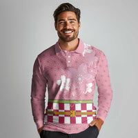 Japanese Asanoha Pattern Long Sleeve Polo Shirt Charm Against Evil Spirits LT9 - Polynesian Pride