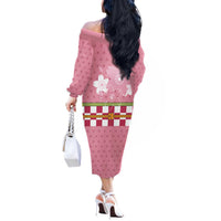 Japanese Asanoha Pattern Off The Shoulder Long Sleeve Dress Charm Against Evil Spirits LT9 - Polynesian Pride