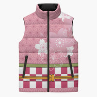 Japanese Asanoha Pattern Sleeveless Puffer Jacket Charm Against Evil Spirits LT9 Unisex Pink - Polynesian Pride