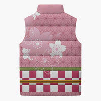 Japanese Asanoha Pattern Sleeveless Puffer Jacket Charm Against Evil Spirits LT9 - Polynesian Pride