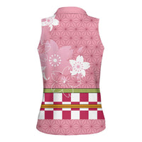 Japanese Asanoha Pattern Women Sleeveless Polo Shirt Charm Against Evil Spirits LT9 - Polynesian Pride