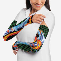 Japanese Asanoha Pattern Arm Sleeves Sun Flame Slayer Dragon Hinokami Kagura Spirit - Polynesian Pride
