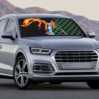 Japanese Asanoha Pattern Auto Sun Shade Sun Flame Slayer Dragon Hinokami Kagura Spirit LT9 - Polynesian Pride