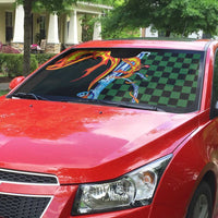 Japanese Asanoha Pattern Auto Sun Shade Sun Flame Slayer Dragon Hinokami Kagura Spirit LT9 - Polynesian Pride