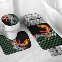 Japanese Asanoha Pattern Bathroom Set Sun Flame Slayer Dragon Hinokami Kagura Spirit - Polynesian Pride