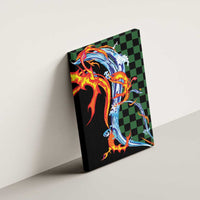 Japanese Asanoha Pattern Canvas Wall Art Sun Flame Slayer Dragon Hinokami Kagura Spirit - Polynesian Pride