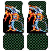 Japanese Asanoha Pattern Car Mats Sun Flame Slayer Dragon Hinokami Kagura Spirit - Polynesian Pride