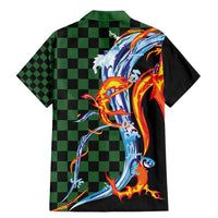 Japanese Asanoha Pattern Family Matching Mermaid Dress and Hawaiian Shirt Sun Flame Slayer Dragon Hinokami Kagura Spirit - Polynesian Pride