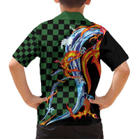 Japanese Asanoha Pattern Kid Hawaiian Shirt Sun Flame Slayer Dragon Hinokami Kagura Spirit LT9 - Polynesian Pride