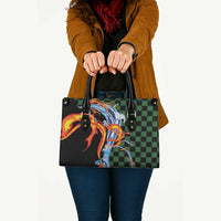 Japanese Asanoha Pattern Leather Bag Sun Flame Slayer Dragon Hinokami Kagura Spirit LT9 - Polynesian Pride