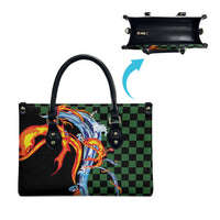 Japanese Asanoha Pattern Leather Bag Sun Flame Slayer Dragon Hinokami Kagura Spirit LT9 - Polynesian Pride