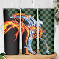 Japanese Asanoha Pattern Skinny Tumbler Sun Flame Slayer Dragon Hinokami Kagura Spirit - Polynesian Pride