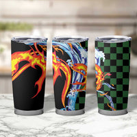 Japanese Asanoha Pattern Tumbler Cup Sun Flame Slayer Dragon Hinokami Kagura Spirit - Polynesian Pride