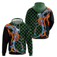 Japanese Asanoha Pattern Zip Hoodie Sun Flame Slayer Dragon Hinokami Kagura Spirit - Polynesian Pride