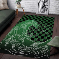 Japanese Asanoha Pattern Area Rug Water Breathing Slayer Dragon - Polynesian Pride