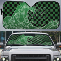 Japanese Asanoha Pattern Auto Sun Shade Water Breathing Slayer Dragon LT9 Green - Polynesian Pride