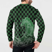 Japanese Asanoha Pattern Button Sweatshirt Water Breathing Slayer Dragon LT9 - Polynesian Pride