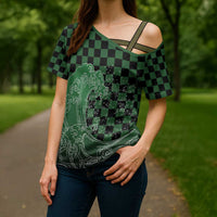 Japanese Asanoha Pattern Cross Shoulder Shirt Water Breathing Slayer Dragon LT9 - Polynesian Pride
