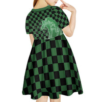 Japanese Asanoha Pattern Kid Short Sleeve Dress Water Breathing Slayer Dragon LT9 - Polynesian Pride