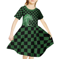 Japanese Asanoha Pattern Kid Short Sleeve Dress Water Breathing Slayer Dragon LT9 - Polynesian Pride