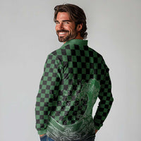 Japanese Asanoha Pattern Long Sleeve Polo Shirt Water Breathing Slayer Dragon LT9 - Polynesian Pride