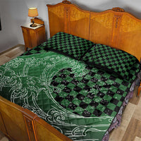 Japanese Asanoha Pattern Quilt Bed Set Water Breathing Slayer Dragon - Polynesian Pride
