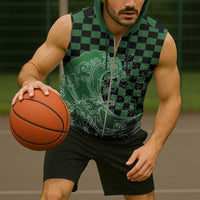 Japanese Asanoha Pattern Sleeveless Zip Hoodie Water Breathing Slayer Dragon - Polynesian Pride