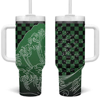 Japanese Asanoha Pattern Tumbler With Handle Water Breathing Slayer Dragon - Polynesian Pride