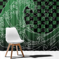 Japanese Asanoha Pattern Window Curtain Water Breathing Slayer Dragon - Polynesian Pride