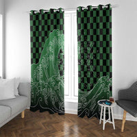 Japanese Asanoha Pattern Window Curtain Water Breathing Slayer Dragon - Polynesian Pride
